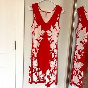 Gorgeous reversible Red/White Flowered Dress